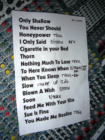 MBV SETLIST ICA 6-13-08